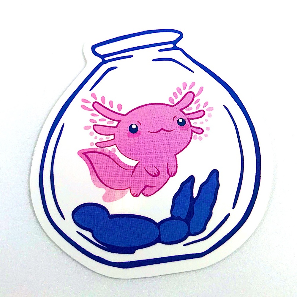 Axolotl Bowl Crazy Trending WaterProof Single Decor Accent Sticker